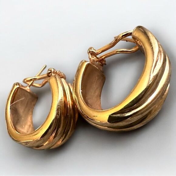 Milor Italian Bronze Wide Hoop
Earrings - Made in Italy Italian Bronze Elegant - Picture 9 of 17